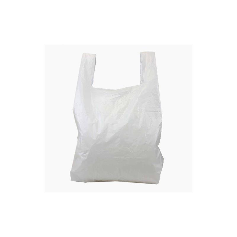 White Vest Carrier Bag Strong 11 x 17 x 21"